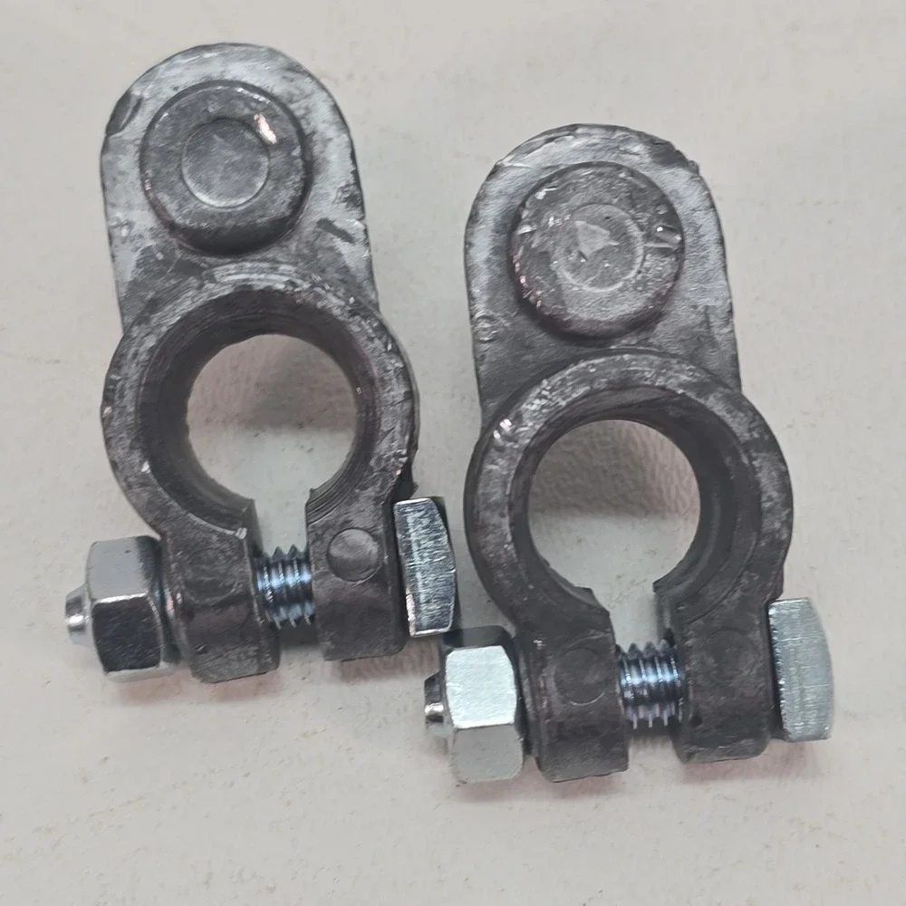 QTY 2 Automotive Lead Universal Battery Terminal Connector Heavy Duty Metal